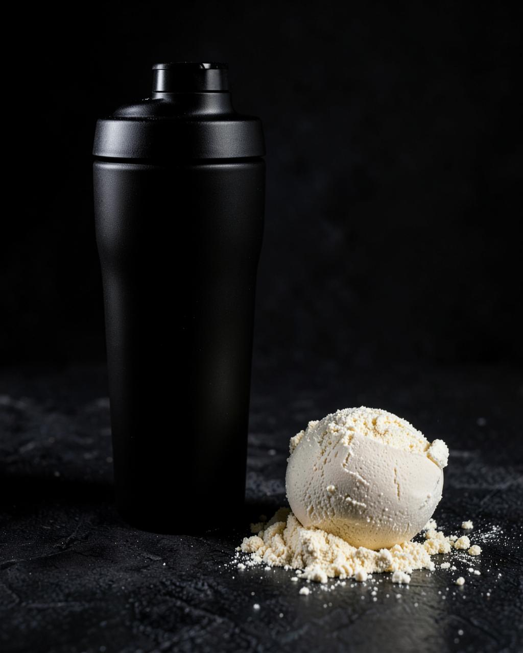 Pre-workout powder and scoop used in sports nutrition flavor system development