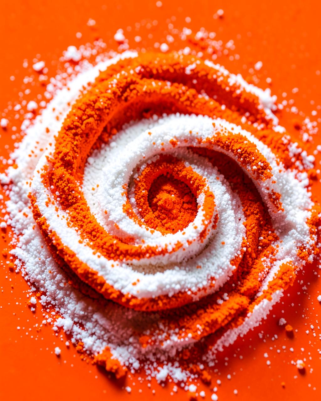 Macro swirl of spray-dried flavor powder