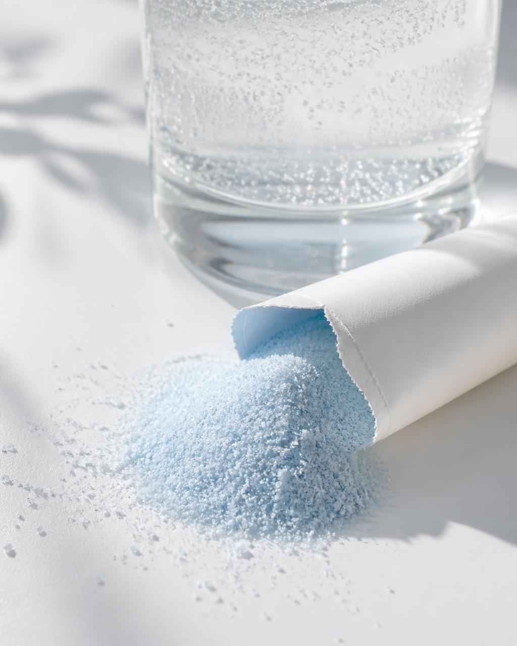 Stick pack of powdered drink mix used in nutritional supplement flavor development